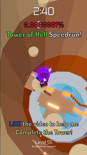 0.0001% Tower of Hell SPEEDRUN!! 😱