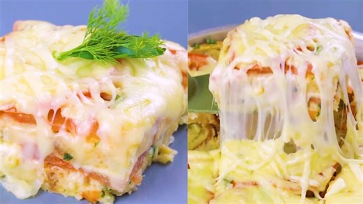 Cheesy Stale Bread Cake With Tomatoes