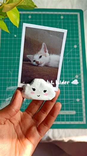 DIY cute and easy photo holder making with clay #shorts #shortsfeed