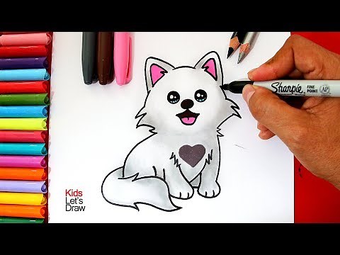 Aprende a dibujar un LOBO BLANCO Kawaii bebé | How to Draw a Cute Baby Wolf