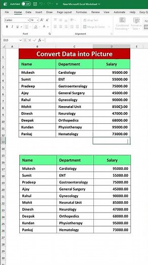 Excel Data to Image Convert. #excel #shorts #viral #tranding