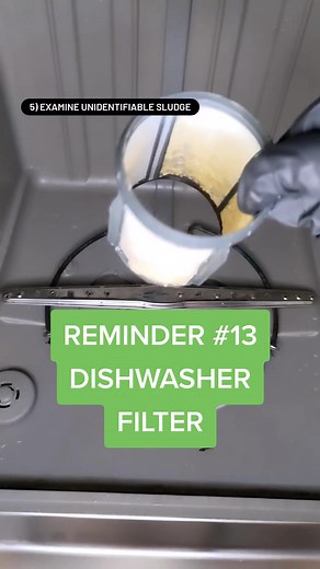I've been putting off cleaning the dishwasher filter to give you some good gross content, and boy, did it come through with some unidentifiable slimy sludge 😳. 📝 TIPS AND TRICKS 📝 - Remove the bottom drawer (and top, if you want to) for better access and view of the filters and drain. - Use a soft brush or sponge to clean the filters. Anything more abrasive can damage the filter. - It is normal to have standing water in the sump (the drain hole at the bottom of your dishwasher). This keeps th