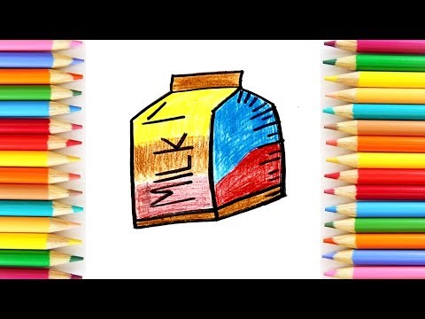 Milk Drawing step by step for kids