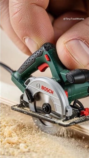 Tiny Bosch Circular Saw Actually Cuts! 🪵🔥 #Miniature #boschtools