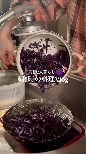 同棲ごはん：紫キャベツの彩り常備菜２種