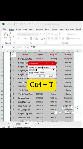 Cách tạo đẹp và chuyên nghiệp trong Excel #word #tinhocvanphong #excel #sachtinhocvanphong #learnontiktok