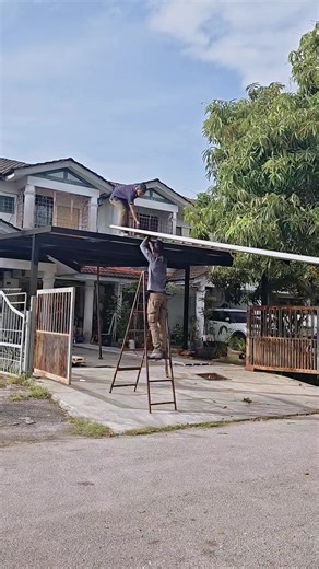 pemasangan atap pu metal foam