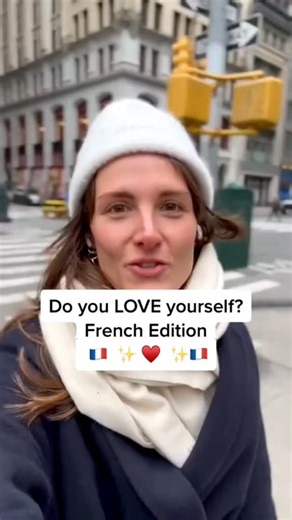 Hello French on Instagram: "🇫🇷 Do you actually love yourself? ♥️ If that question makes you pause, try this practice I use: Say 🇫🇷 Je t’aime (I love you) to yourself, silently or out loud. I often add my name so it feels real and personal. Science shows our brains (🇫🇷 nos cerveaux) don’t clearly separate imagination from lived experience. Our thoughts (🇫🇷 nos pensées) shape how we see ourselves. What you repeat internally becomes familiar. What becomes familiar starts to feel true. If yo