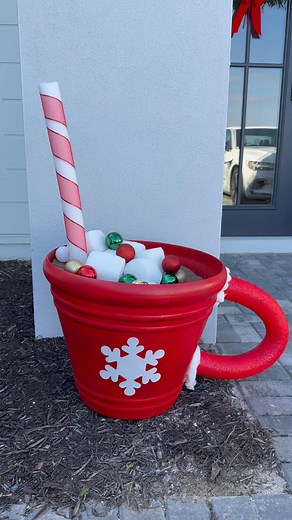 474 reactions · 61 shares | I saw @shellychicboutique make this and my mom had the exact pot so we said LETS DO IT! So fun and we repurposed the pot, old pool noodles, broken ornaments and a cardboard box which felt great! Comment HOT COCOA and we’ll share all the details of how we made this cutie! DIY Christmas Decor, Affordable Christmas Decor, Homemade Christmas | Chris and Melis - Designer Decor Deals & Furniture Finds | Facebook