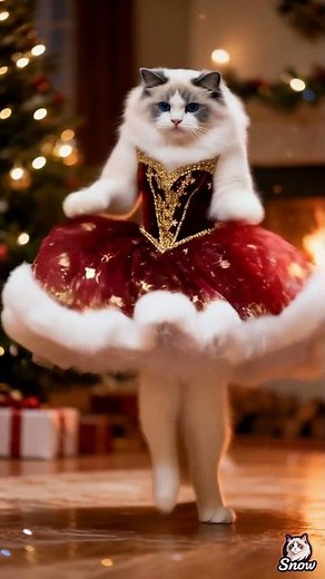 Ragdoll Cat's Adorable Christmas Dance