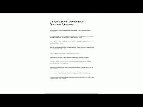 California Driver License Exam Questions Answers64