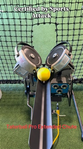 The Taterball on Instagram: "Our Pro Extended Chute works with the Jr Hack baseball, Jr Hack softball and Hack Attack baseball machine. We have one for each. Our design prevents the wall from rocking back-and-forth so you get a real true roll. Made right here in the US. It is the only one certified by Sports Attack, so it does not void your manufacture warranty. @thetaterball #proextendedchute #baseball #softball @sports.attack"