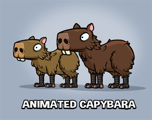 Capybara game sprite by Robert Brooks - gamedeveloperstudio.com