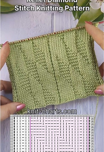 How to Knit the Relief Diamond Stitch