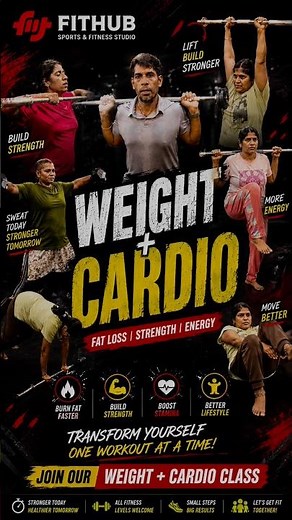 Weight + Cardio Class 🔥 | Fat Loss Transformation | FITHUB Sports & Fitness Studio | Kanchipuram
