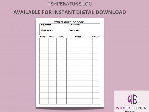 Daily Refrigerator Temperature Log Printable, Editable Check Sheet (A4, US Letter) - Etsy