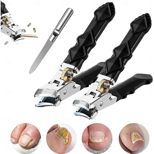 Medical Grade Orthoclip Toenail Clippers Set - Wide Jaw & Angled Tip Clippers for Thick & Ingrown Toenails, with Safety Lock & Nail File, for Easy Elderly & Diabetic Foot Care Kit 2025 - $26.99