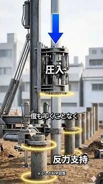 叩かずに巨大な杭を入れる？サイレントパイラーの仕組み