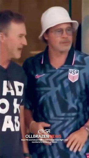 Brad Pitt and Edward Norton best friends from Fight Club reunited at a World Cup Match. #BradPitt