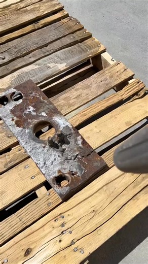 Blasting and removing LAYERS of rust and concrete from these steel plates #mediablasting #sandblasting #restoration #restore #satisfying #satisfyingvideo #oddlysatisfying #foryoupage #fyp #foryou #fypシ #work #fypage #steel #metal | ProBlast