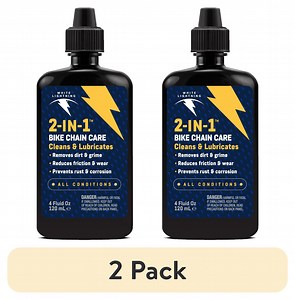 (2 pack) White Lightning® 2-in-1™ Fast & Easy Bicycle Chain Lube, 4oz