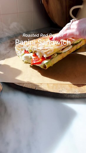Delicious Roasted Red Pepper Panini Sandwich Recipe