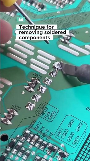 Technique for removing soldered components. #solders #soldering #solderingiron #solderingtips #short