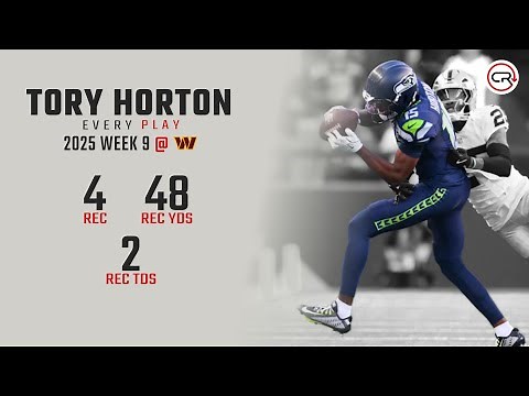 Tory Horton Week 9 Highlights | Every Target and Catch vs Commanders