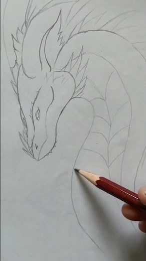 How to draw a dragon sketch #art video #sketch video