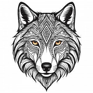 16 Tribal Wolf Head Clipart Set | Boho Tattoo Art (PNG) | Set #621 - Etsy