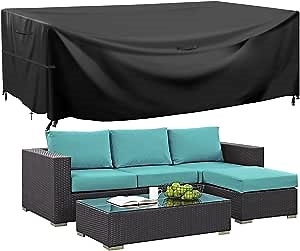 GARPROVM Outdoor Patio Furniture Covers Waterproof Extra Large Patio Set Table Covers Rectangular with 4 Windproof Buckles No Tears Anti UV No Fading (79'' x 65'' x 32'')