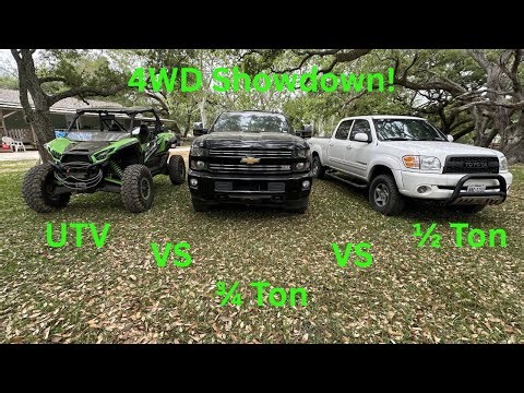 Four Wheel Drive, Off Road Comparison! Truck vs UTV (side by side)!!