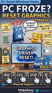 How to Unfreeze Your PC Instantly! 🛑 | Win + Ctrl + Shift + B Shortcut #makeeasy #shorts