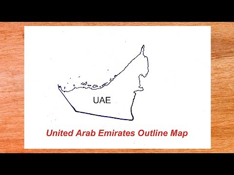 United Arab Emirates (UAE) : Outline Map | How to draw Outline Map of UAE