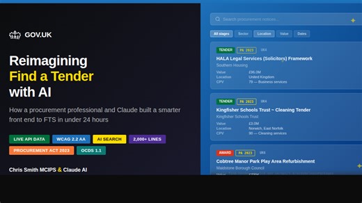 Reimagining the UK's Central Digital Platform for Public Procurement: Building a Smarter Modern Find a Tender Platform