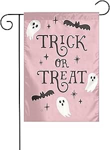 Garden flag,Halloween Trick or Treat Flag Double Sided Outside,Vertical Rustic Farmhouse Welcome Holiday Yard Outdoor Decorative Yard Flag 12×18 Inch