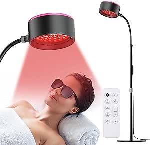 Caromolly Red Light Therapy for Face, Infrared Light Therapy for Body, 660nm Red Light and 850nm Near-Infrared Light Combo, 2 in 1 Retractable Stand Red Light Therapy Lamp for Skin Care, Pain Relief