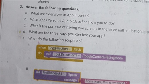 Answer the following questions. a. What are extensions in App I... | Filo