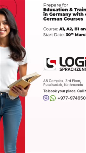 Admission is now open for A1/A2/B1/B2 level courses starting on 30th March 2026 ! Link to the online enrolment form: https://logik.com.np/enroll-now Admission is on a first come first serve basis ! Logik Sprachzentrum #germany #keepsupporting #studyingermany #fyp #vocationaltraining