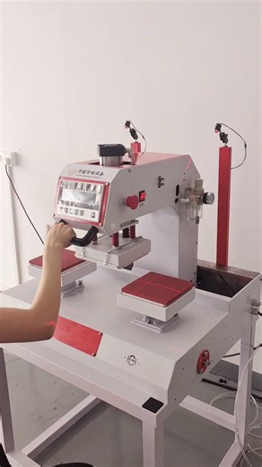 pneumatic heat press transfer logo machine with laser light #dtftransfers #heatpress