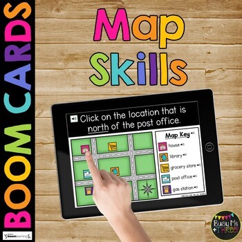 Map Skills and Directions BOOM CARDS™ Distance Learning | Reading a Map and Key