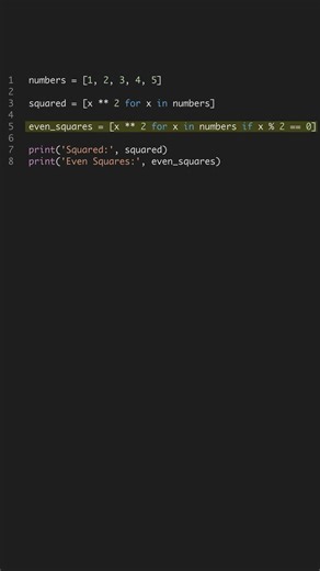 List Comprehension in 60s - Boost Speed #shorts
