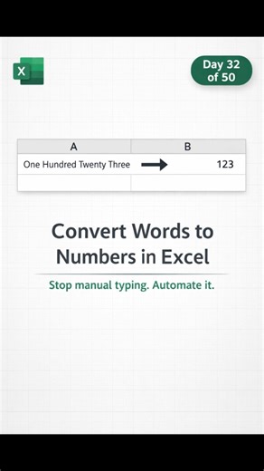 Convert Words to Numbers in Excel | Stop Manual Typing 💡 #ExcelShorts #LearnExcel