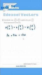 Hardest Edexcel Vectors Exam Questions #gcsemaths #maths #columnvectors #vectors #edexcel #revision
