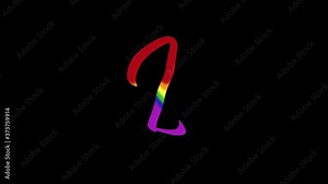 Waving Letter L with Rainbow inside with alpha channel animated motion graphics