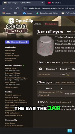 Jar of Eyes Is it Worth the 1 in 2000 Drop Rate #mmorpg #oldschoolrunescape #osrs #runescape