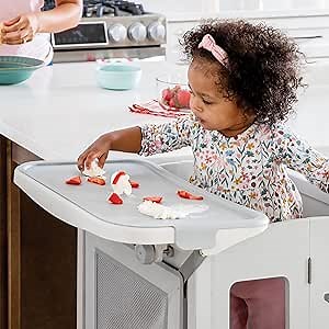 Guidecraft Kitchen Helper Mealtime and Play Tray - Easy to Clean, Detachable Feeding and Activity Table Extension for Toddlers
