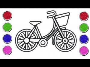 Cute Bicycle Drawing for Kids | Simple Cycle Drawing Tutorial | Step by Step Bicycle Drawing |