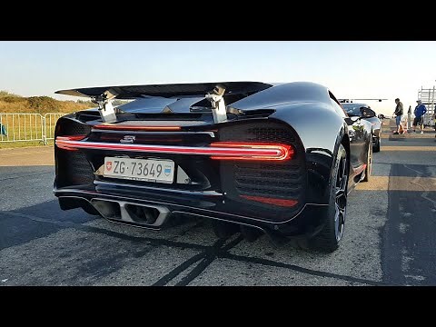 $3.4M Bugatti Chiron - Start, SOUNDS, Revs, Drag Racing!
