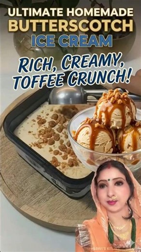🔥😱 Butter scotch Ice-Cream Recipe || बटरस्कॉच आइस क्रीम रेसिपी ||#shorts